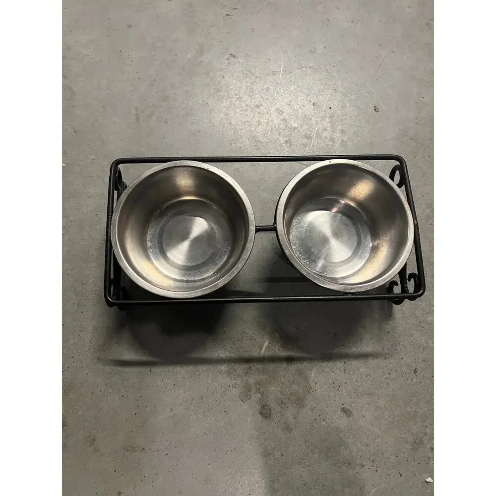 Elevated Pet Feeder for Small Pet Double Stainless Steel Food and Water Bowls